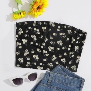 shein white daisy tube top